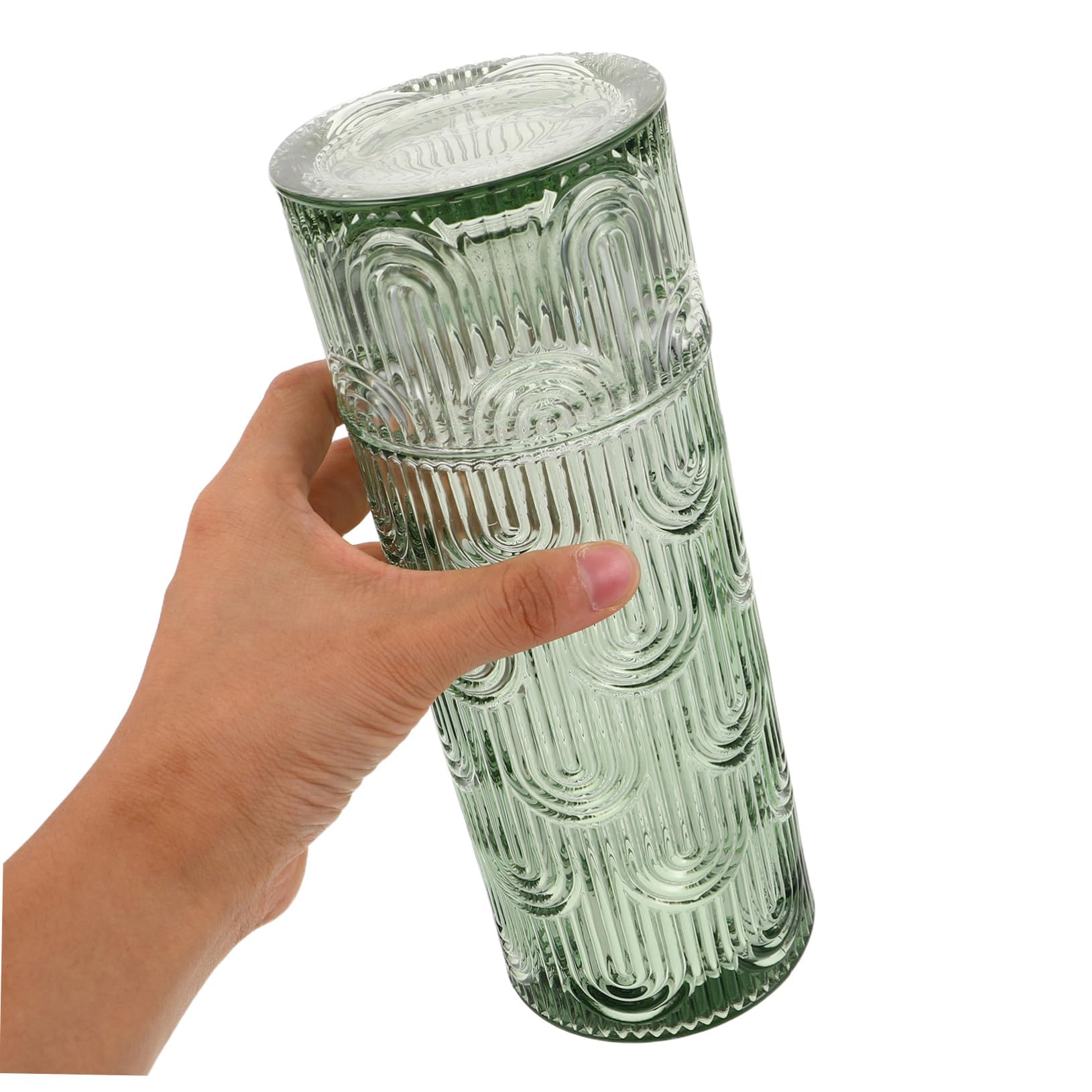 Jarra y Vaso de Vidrio con Decoración Elegante para Noche y Comedor Jarra para Agua y Transparente Duradera y para Mesilla y Baño