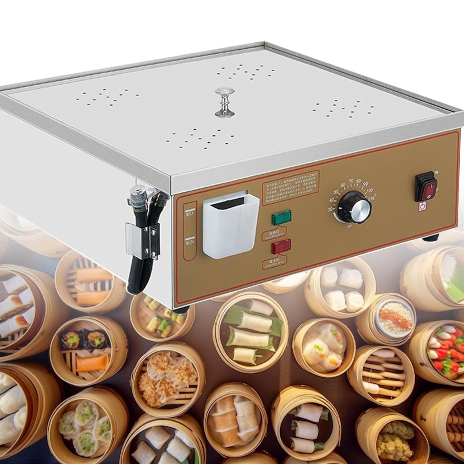 Macchina per panini al Vapore Commerciale, 2/4/6 Fori Vaporiera elettrica, Dimensioni della vaporiera 13-20 cm,vaporiera elettrica per ristoranti a Buffet Domestici,Four-Hole