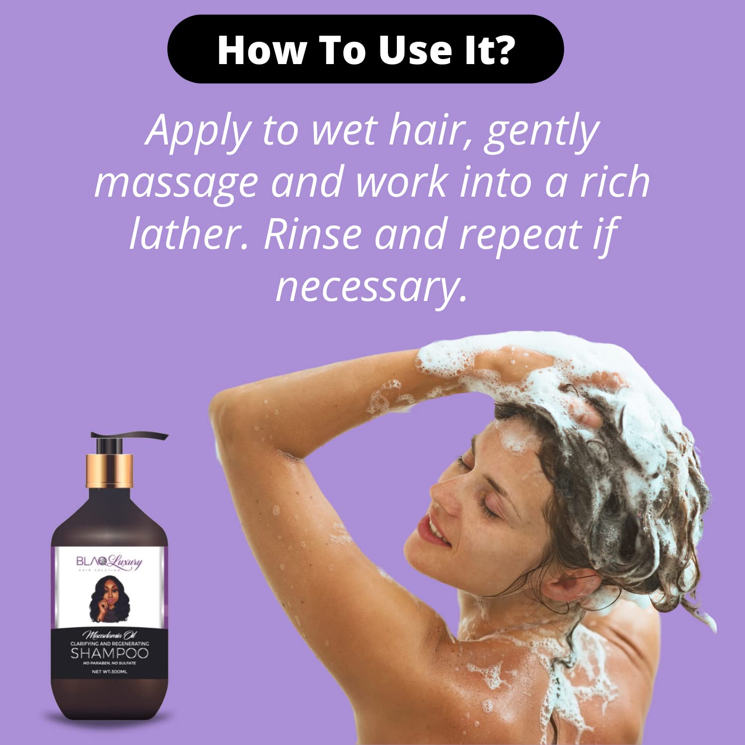 Blaq Luxury Hair Solution - Hair product Clarifying and Regenerating hair growth Shampoo for thinning hair and hair loss for women's hair care.