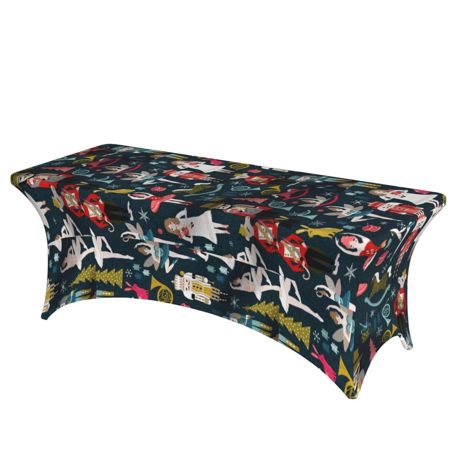 ERCgad Women'S Nutcracker Ballet Xmas Dance Print Rectangular Tablecloth Dining Banquet Party Events Home Celebration Table Cover