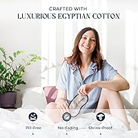 Vista 3 de Mayfair Linen Fundas de Almohada Premium de Algodón Egipcio Tamaño Estándar/Queen Juego de 4 - Fundas de Almohada de Algodón de Lujo de 1500 Cuenta