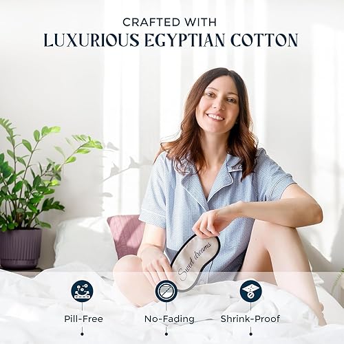 Miniatura 3 de Mayfair Linen Juego de 2 fundas de almohada 100% de algodón egipcio, tamaño estándarQueen, lujosas fundas de almohada de 1500 hilos color blanco