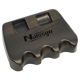 Naissgo Cue Rest Cue Stick Holder Pool Cue Holder(Wood, Deep Brown3 Holes)