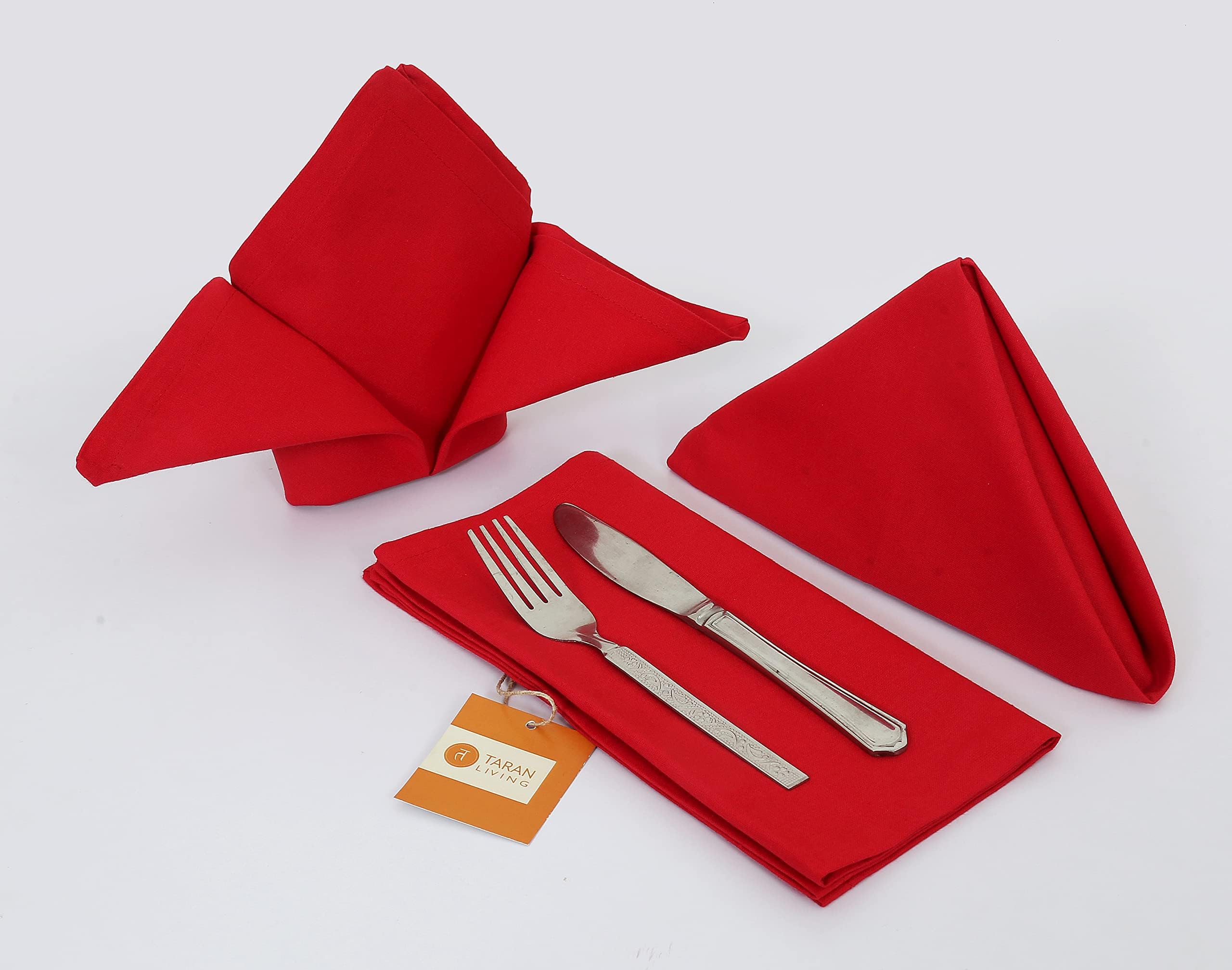 Servilletas de tela reutilizables de algodón rojo para evitar el papel, 18x18"