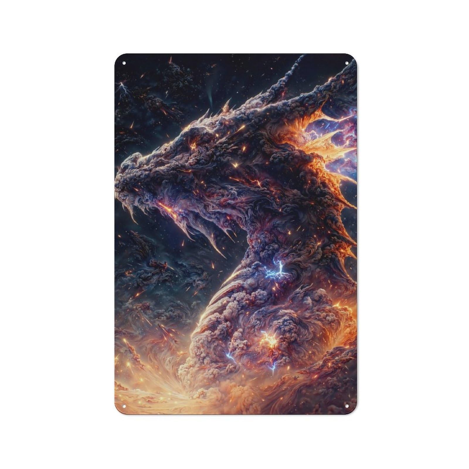 Junmoney The Rainbow Dragon 30X20cm Vintage Metal Plaque With For Garage Or Workshop, A Christmas Gift For People Styling Garage And Workshop