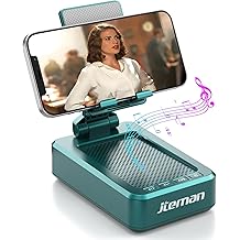 JTEMAN حامل هاتف خلوي مزود بمكبرات صوت بلوتوث لاسلكية ، حامل هاتف قوي قابل للتعديل قابل للتعديل لسطح المكتب ، صوت عالي الدقة ومكبر صوت بلوتوث متوافق مع جميع الهواتف المحمولة ( أخضر )