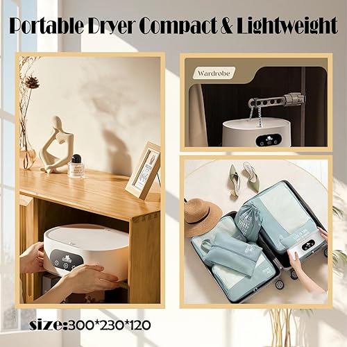 Miniatura 5 de KEDAO Secadora de ropa portátil, cómoda y compacta, mini secadora para viajes, dormitorio, apartamento, secadora portátil de alta calidad, fácil de