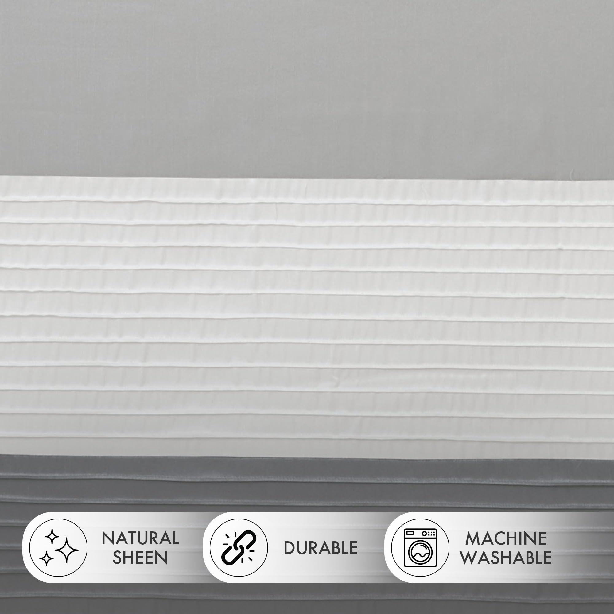 Madison Park Window Curtain Single Panel Faux Silk, Elegant Pleats - Image 3