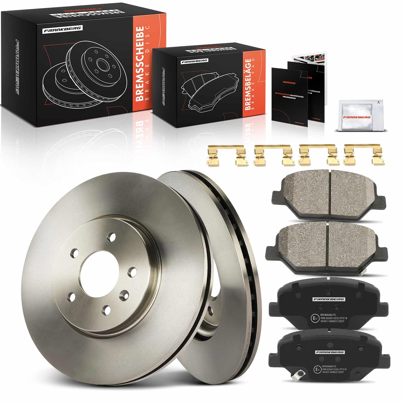 Frankberg 2 disques de frein + 4 plaquettes de frein