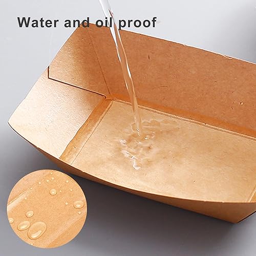 Miniatura 2 de Paquete de 250 bandejas de papel desechables para alimentos, resistentes a la grasa, de 3 libras, para comensales, soportes de concesión o campamento