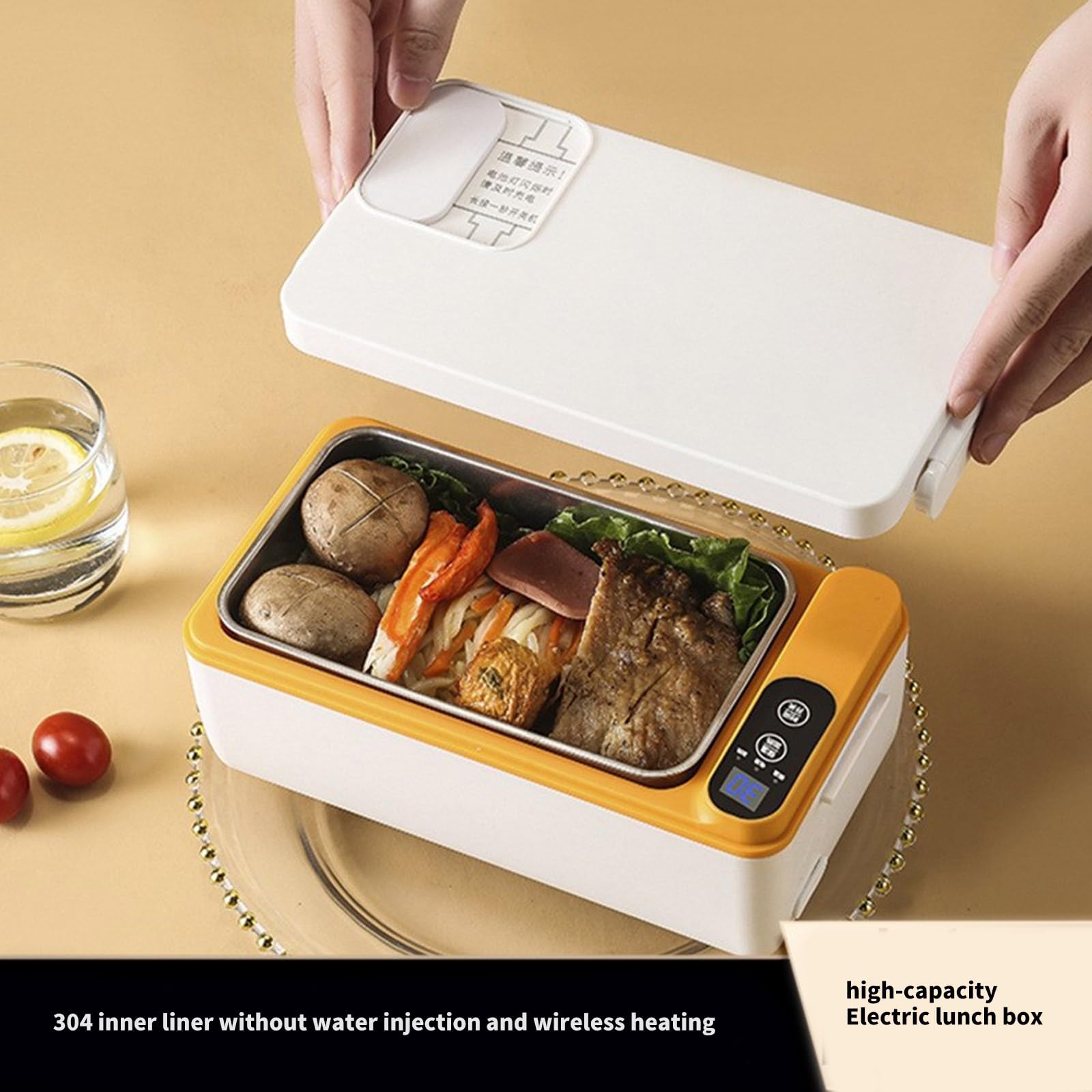 Pratico Riscaldamento Pranzo Organizzatori 3200mAh Scatola di Cibo A tenuta stagna 304Stainless Steel Studente Pranzo per Uso quotidiano Riscaldamento rapido Pasto