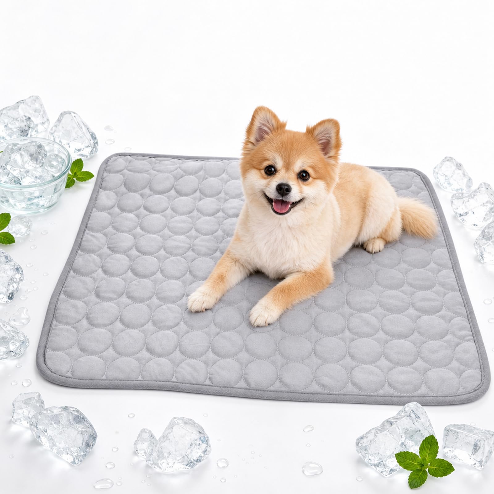 Pet Cooling Mat, Cool Mat for Dogs and Cats, Large Dog Cooling Mat for Summer Heat Relief, Cooling Mat for Large Dogs, Foldable Design for Travel and Home Use, 70 x 55 cm Cooling Pad