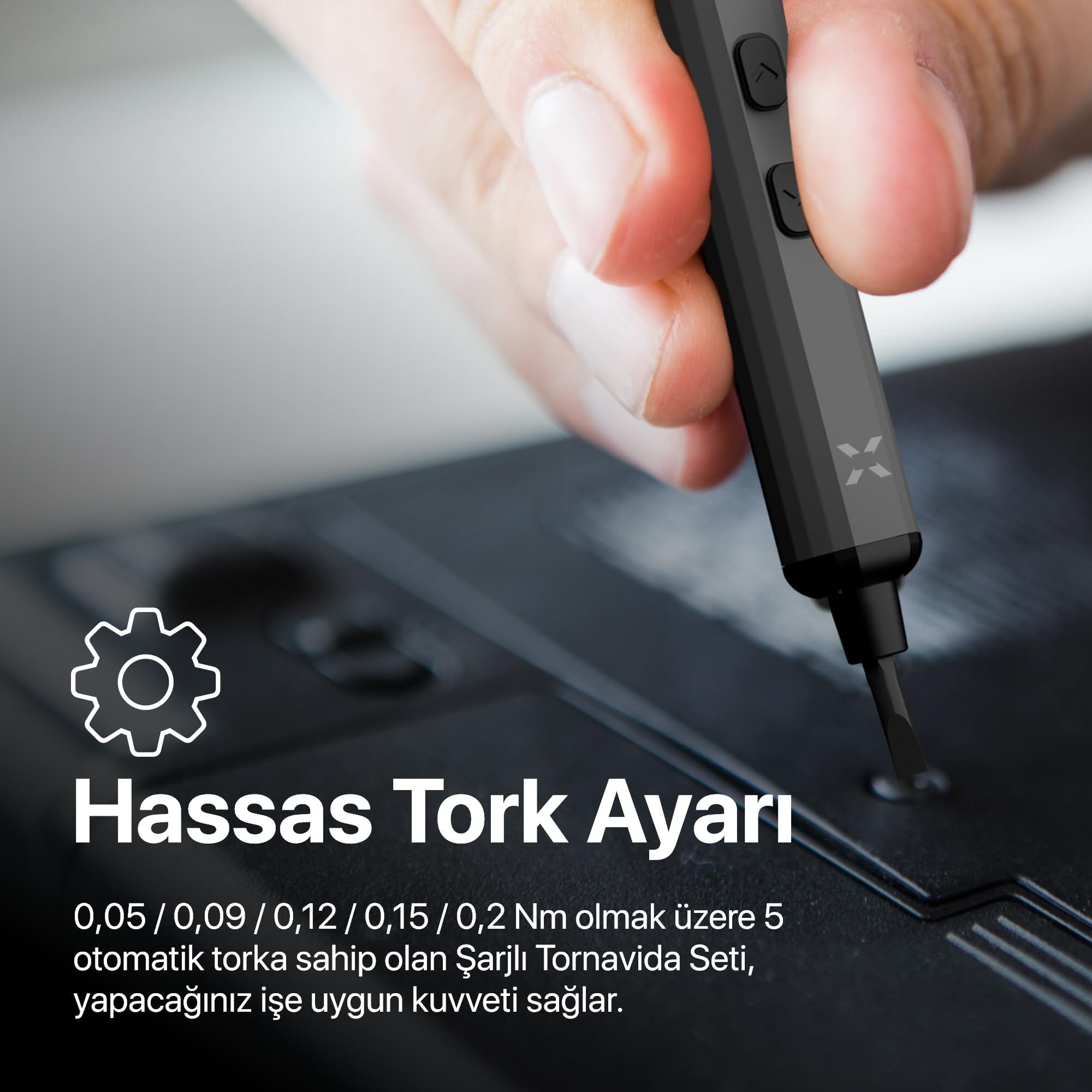 Xenon Smart Hassas Şarjlı Otomatik Tornavida Vidalama Seti 5 Nm Tork Screwdriver 153 Parça X6833