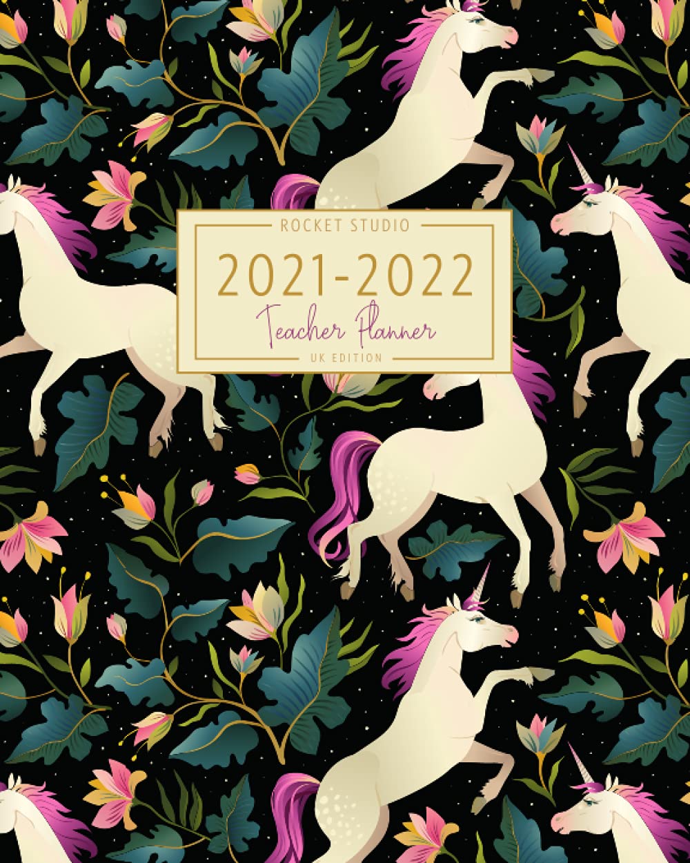 Teacher Planner UK Edition: Weekly Lesson Plan & Month to View | A4 Academic Year August to July | Whimsical Unicorn