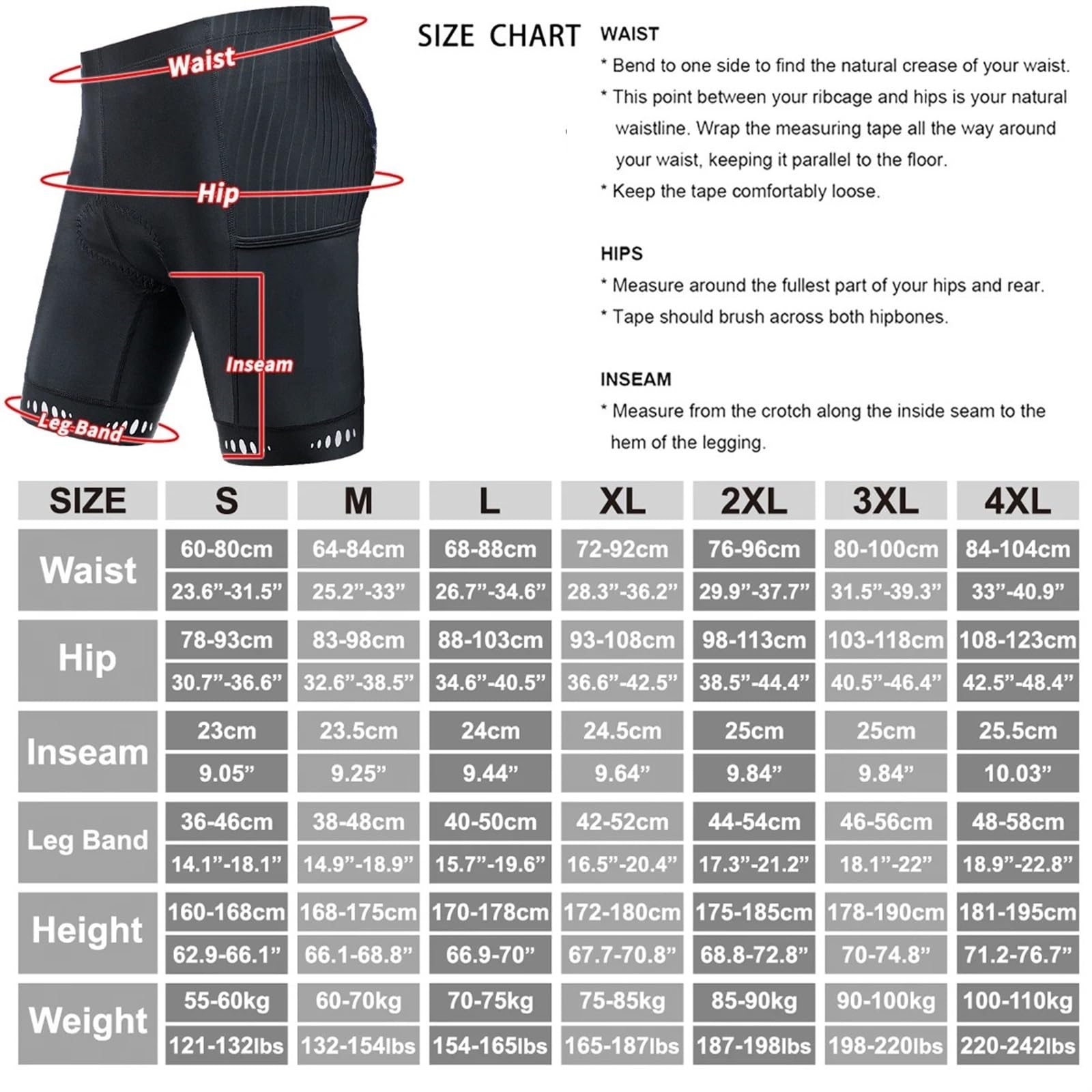 Pantaloncini Ciclismo Uomo Pantaloncini da ciclismo Pantaloncini da bici da uomo Imbottitura in gel 5D da equitazione Corto da bicicletta riflettente più corto con calzamaglia da ciclismo a 3 tasche