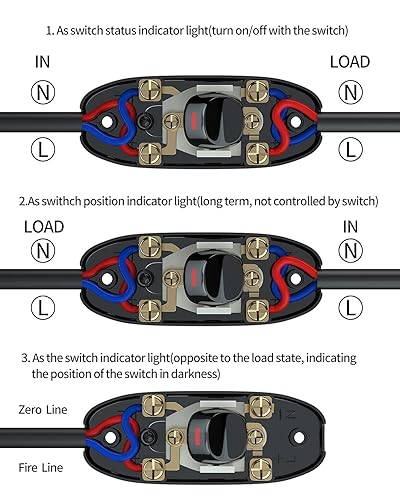 Miniatura 4 de Paquete de 5 interruptores para electrodomésticos, botón de encendidoapagado, lámpara de mesa, luz de escritorio, interruptor de cable en línea, 250