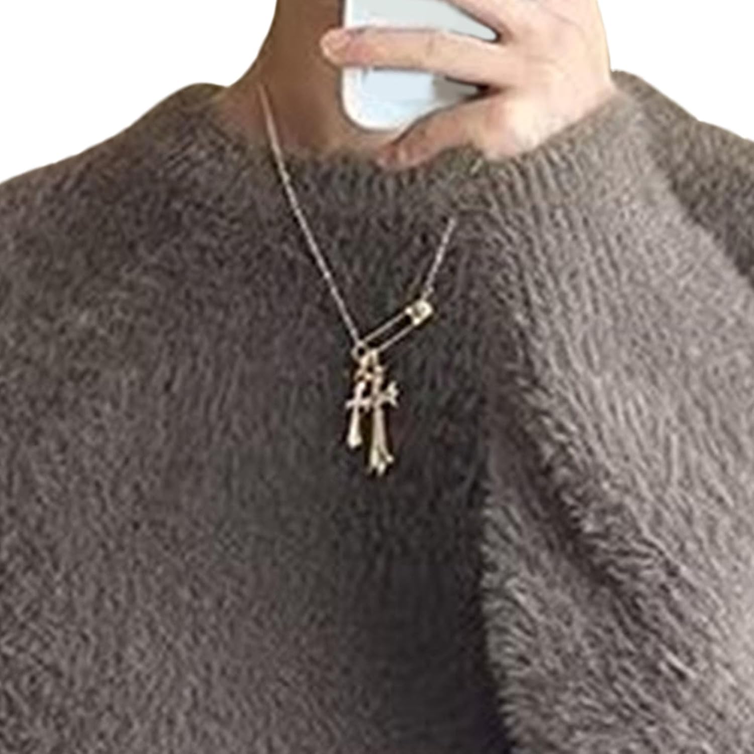 Men Casual Loose Fluffy Knit Pullover Soft Plush Textured Crew Neck Sweater | Long Sleeve, Relaxed Fit, Ribbed Hem & Cuffs, Soft Texture, Casual Pullover