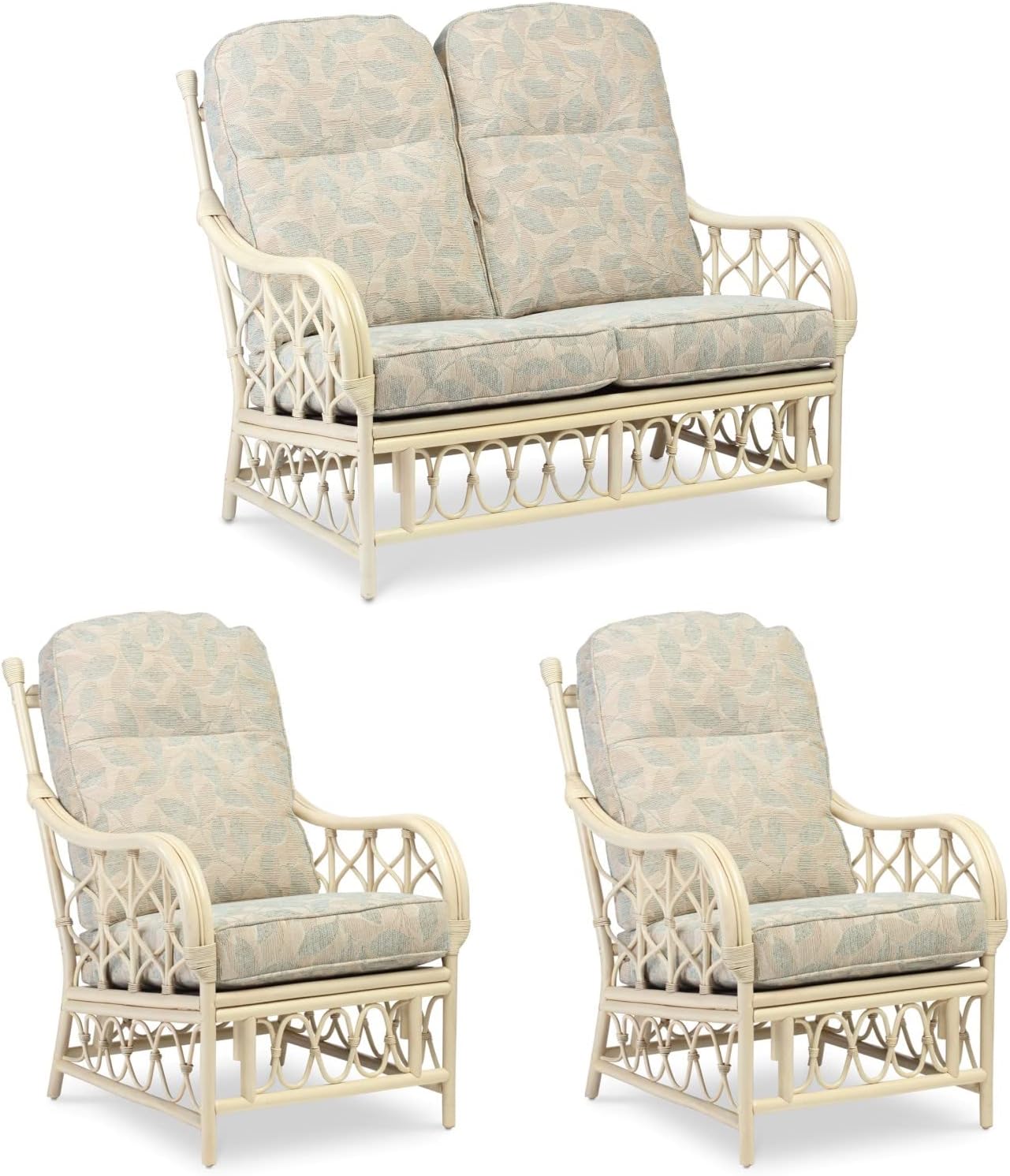 Desser Morley Rattan Conservatory Furniture Set 2 Seater Sofa & 2x