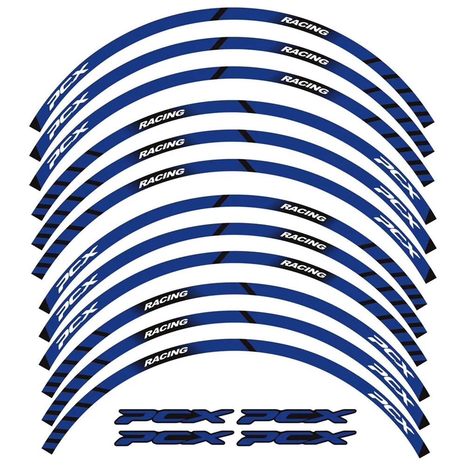 14" 13" Wheel Reflective Rim Vinyl Sticker Decal for PCX 125 150 160 Motos Stickers(Color5)