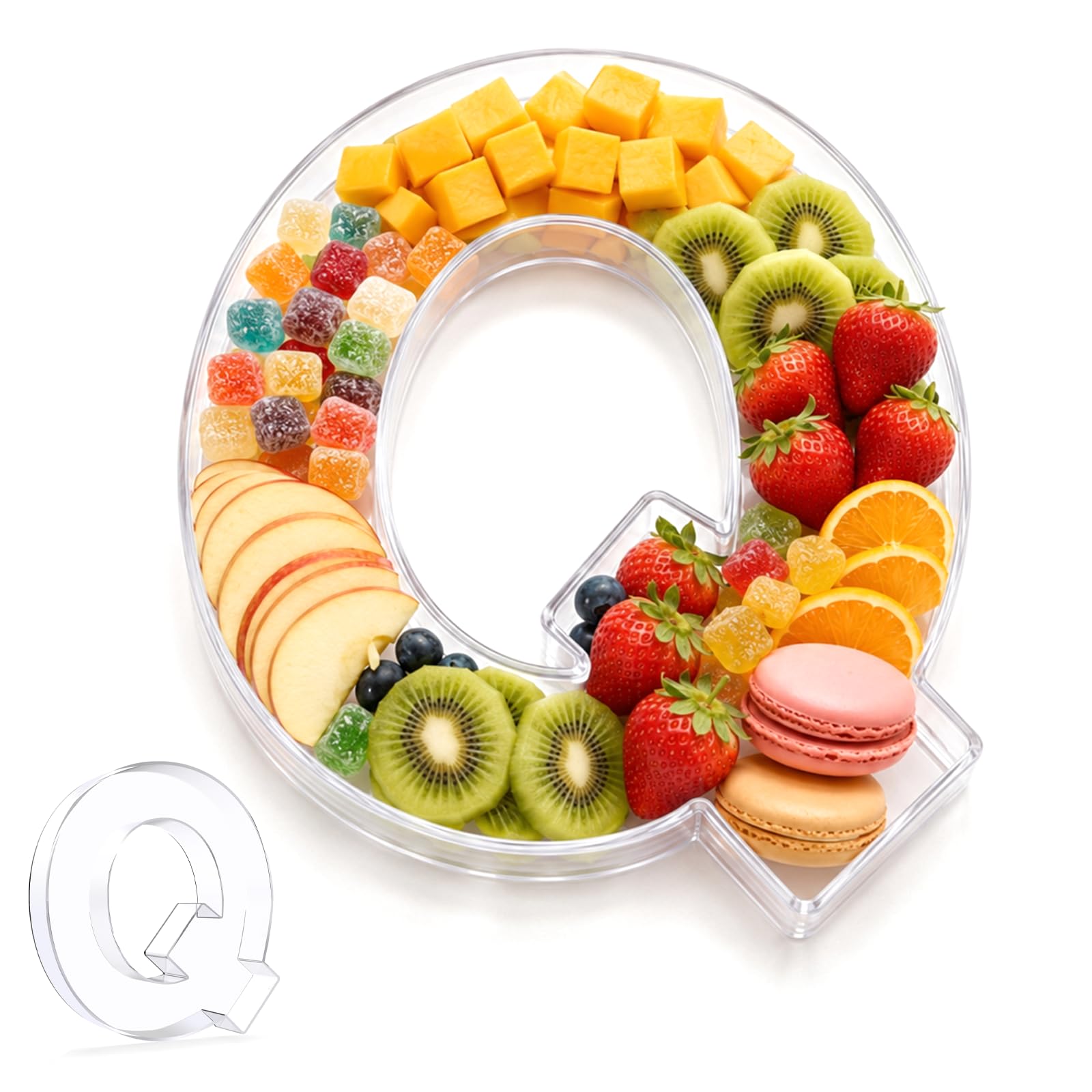 Pooqla 10" Acrylic Letter Charcuterie Tray Birthday Party Fillable Box Q