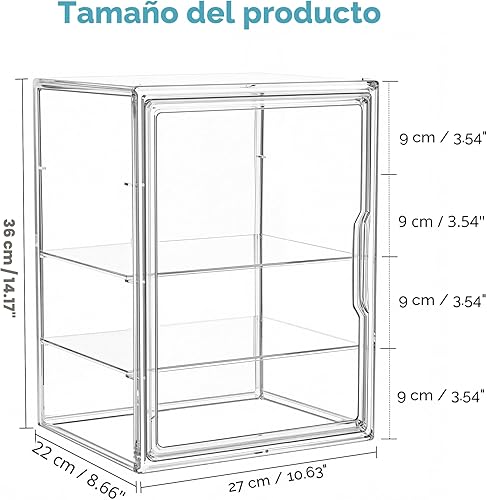 Miniatura 3 de HBlife Organizador de almacenamiento de biberones para armario de encimera, 3 niveles ajustables de acrílico transparente, estación