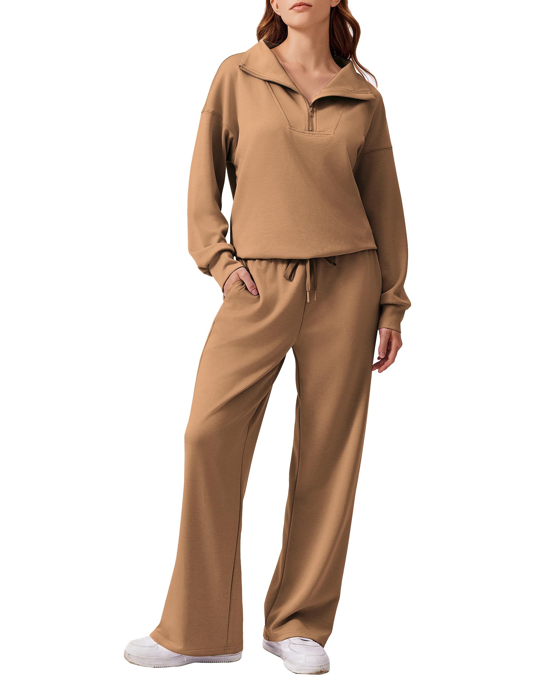 PINSPARK 2 Piece Sets for Women 2024 Fall Outfits Sweatsuit Oversized Sweatshirt Wide Leg Sweatpants Matching Set Tracksuit — view 19