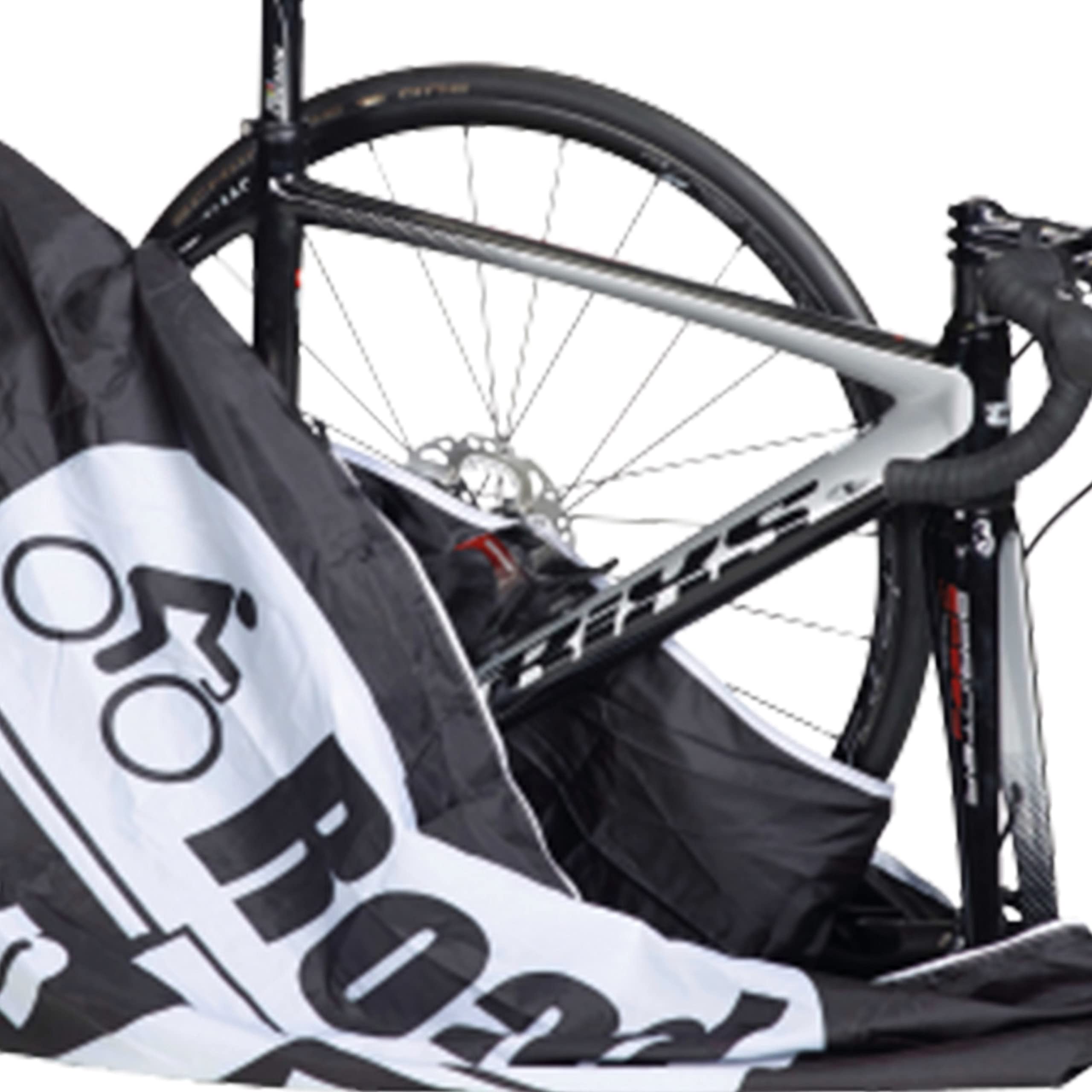 Borsa da trasporto per biciclette TranZbag ROAD, protezione per ruote da 28″ (per ruote da cross e gravel, pieghevole, ingombro minimo, tracolla, doppia cerniera), rossa
