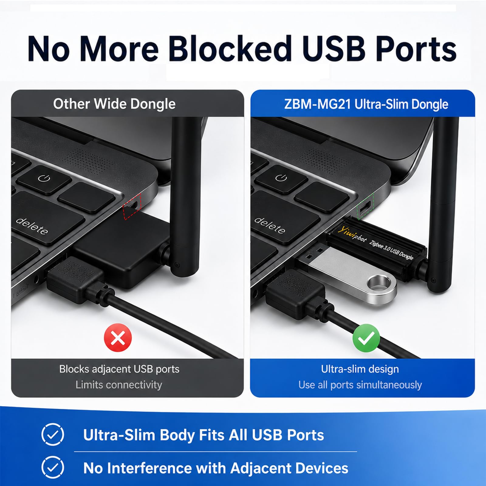 Zigbee 3.0 USB Dongle EFR32MG21, antenna 3dBi universale Zigbee Gateway Coordinatore per Home Assistant & Zigbee2MQTT