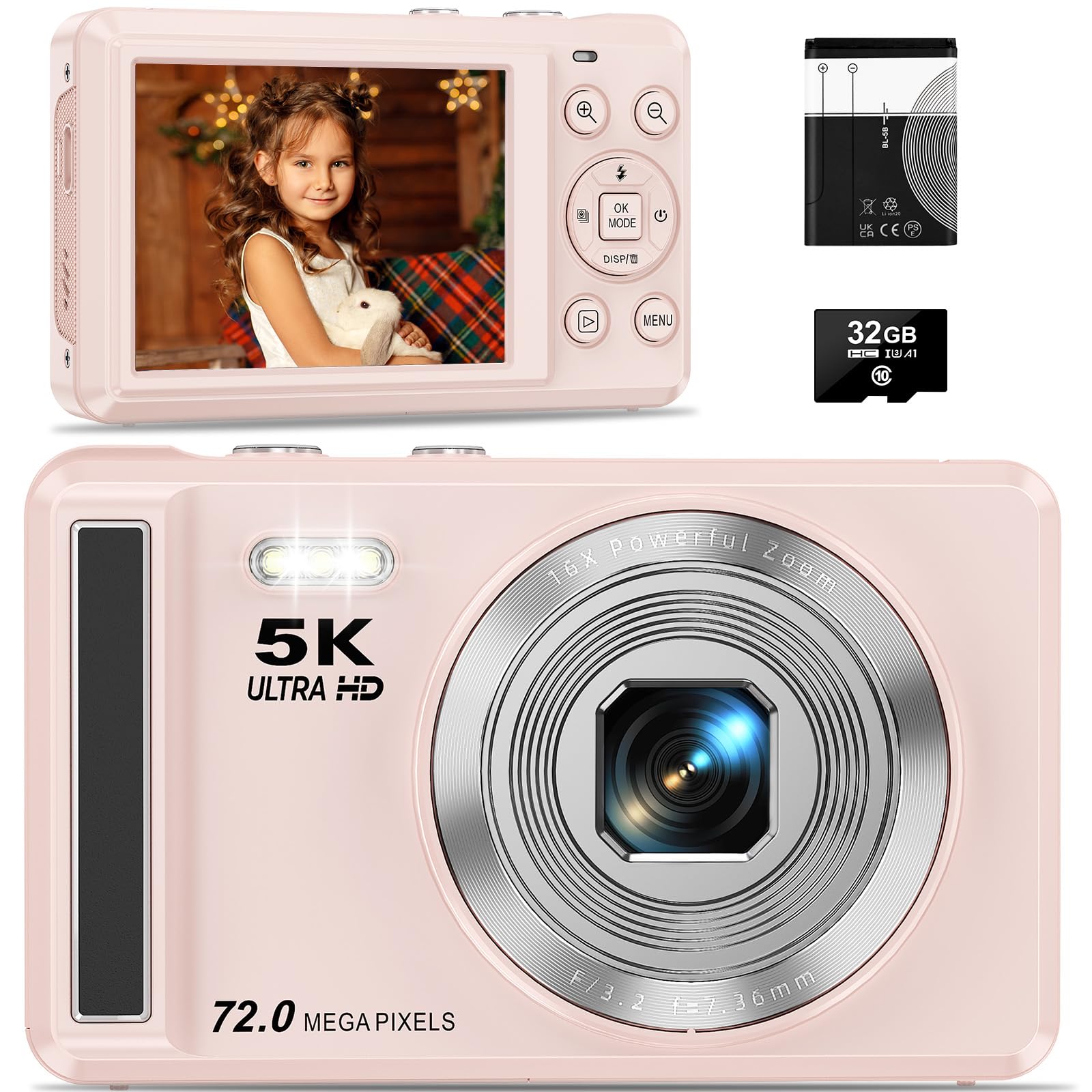 Amazon | デジカメ 5K 7200万画素 AFオートフォーカス デジタルカメラ