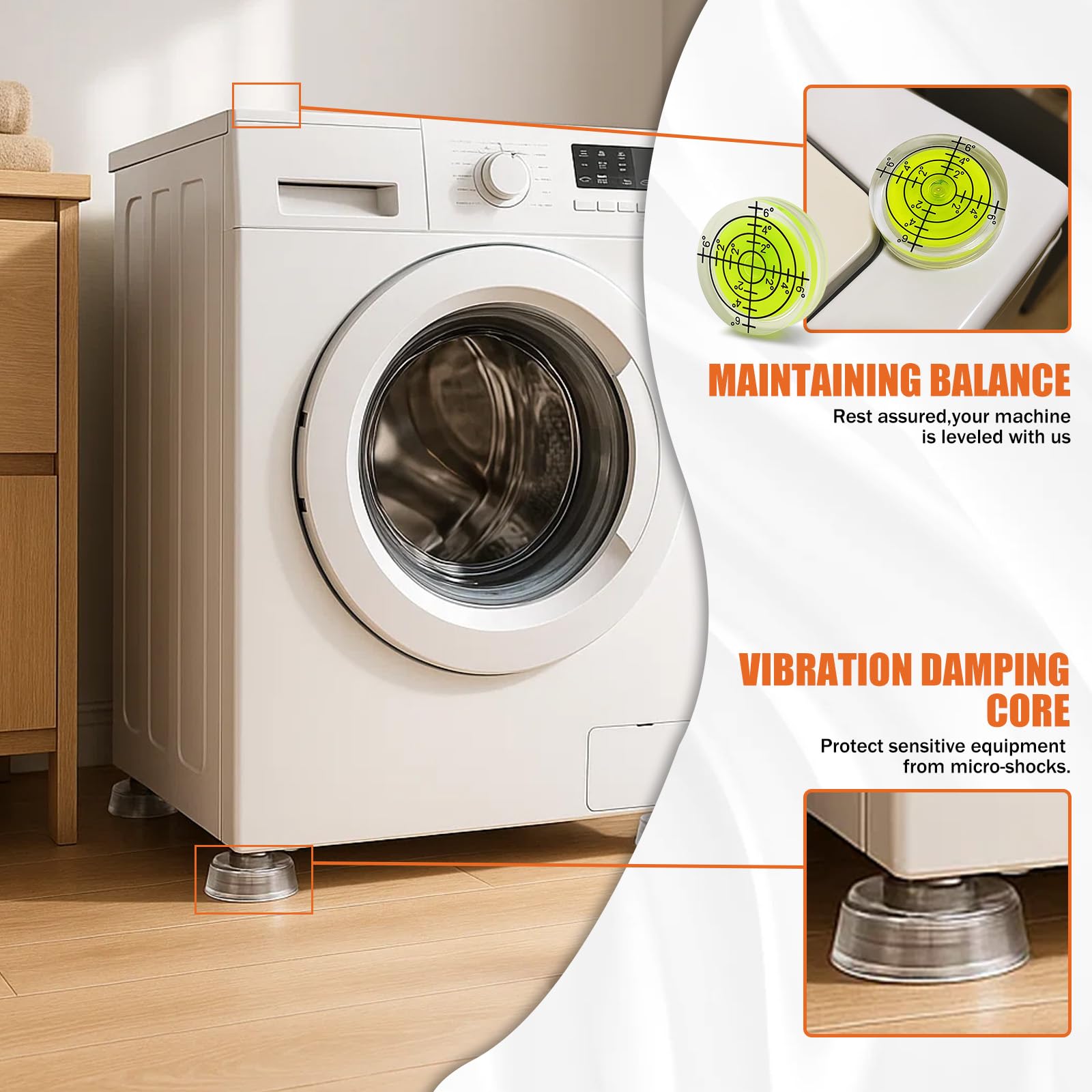 Washer Anti Vibration Pads, Clear Non Slip Stabilizers, 4 Pack — Amazon image 5