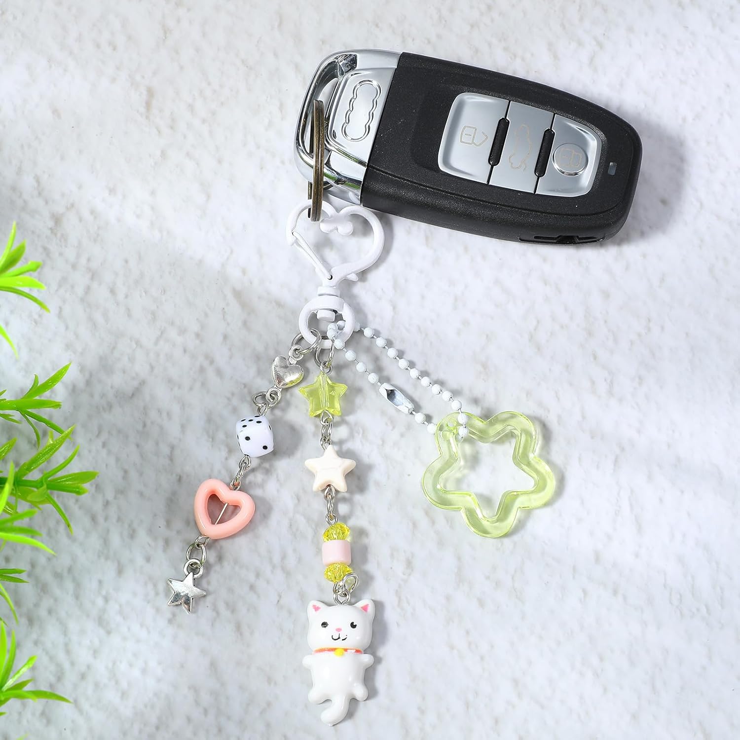 2PCS Cat Keychain, Matching Cute Kawaii Keychains, Aesthetic Y2K Keychain for Keys, Bag Charms, Purse Accessories - Image 3