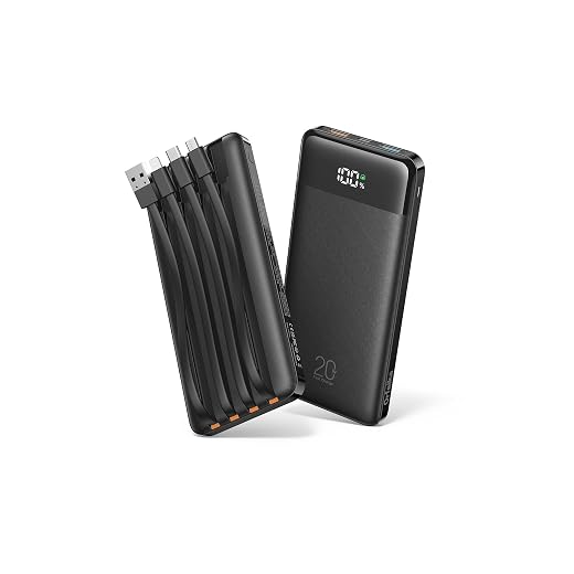 Orfeika 20,000mAh Power Bank with Cables