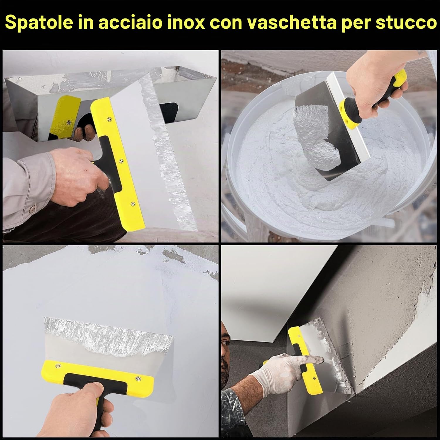 Set Di Coltelli Di Spatola per Stucco, Finitura Degli Strumenti per Cartongesso, Coltelli per Cartongesso per La Riparazione Del Muro(10 Pezzi)