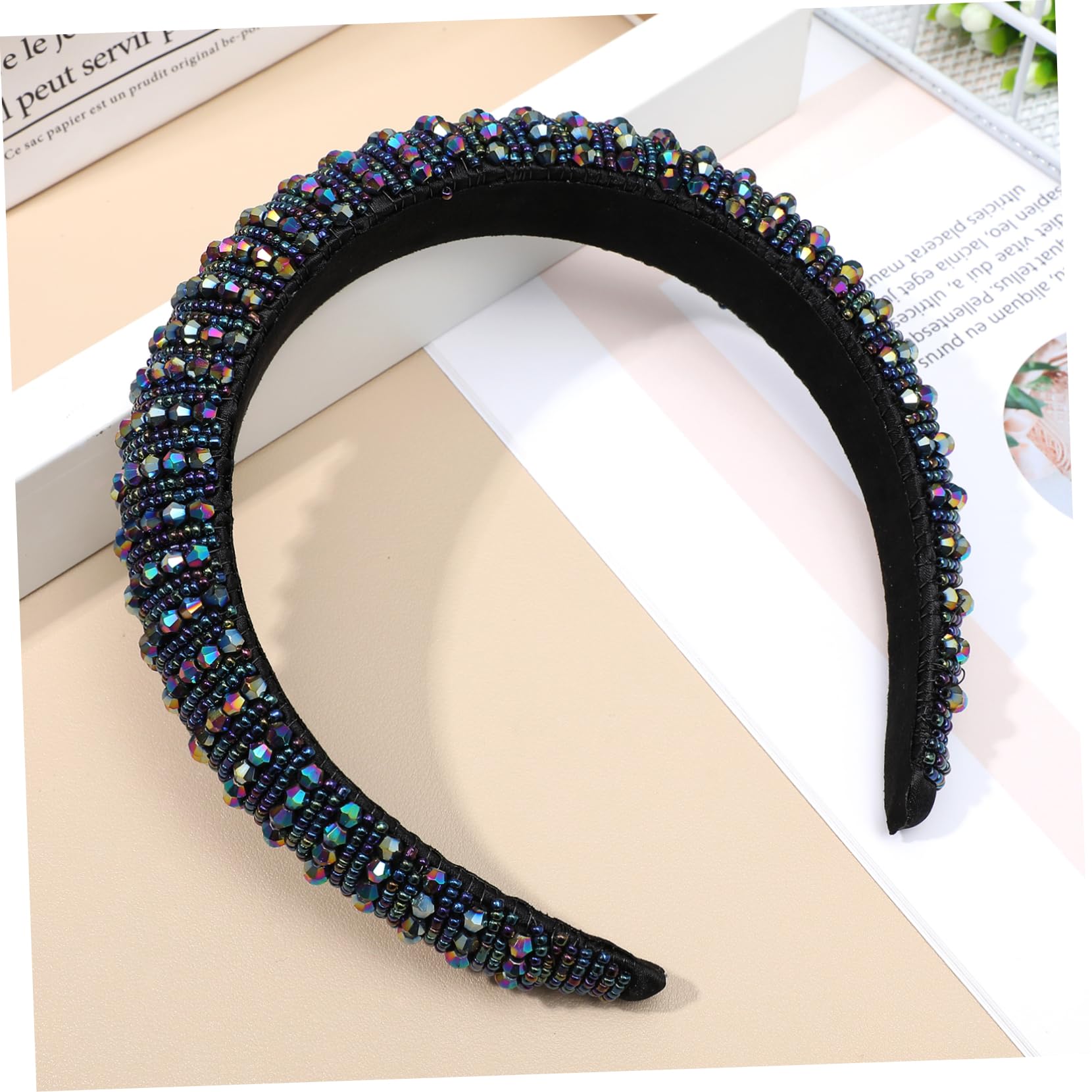 FRCOLOR 3 diademas elásticas con perlas de estrás, diademas de maquillaje, accesorios para el cabello, diadema, diadema, diadema de diamantes de imitación, esponja
