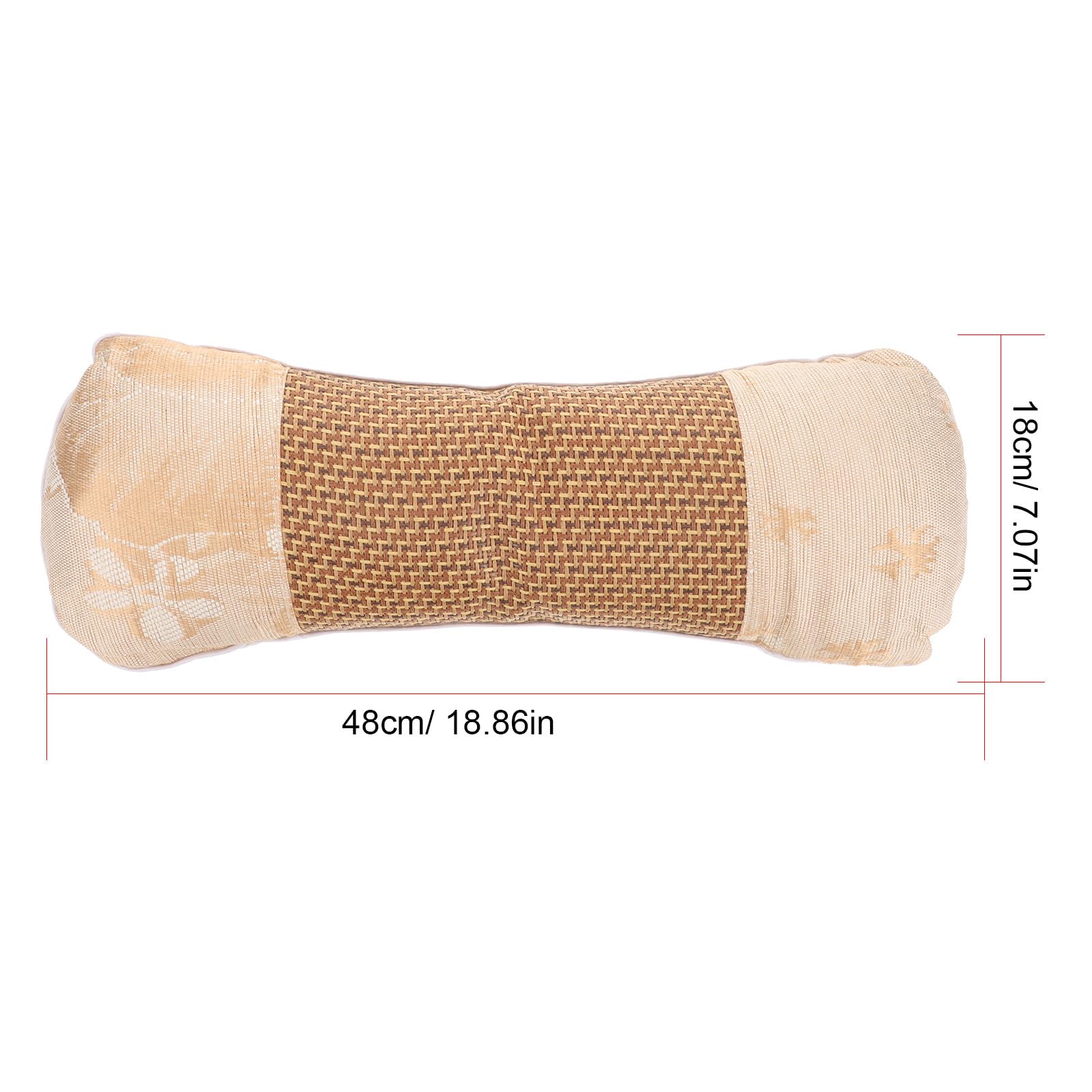 SHINEOFI Almohada Ergonómica de Rodillo Cervical Rellena de Seda Fría para Verano, Diseño Ergonómico Que Retiene Forma, Adecuado para Dormir de Lado y Apoyar el Cuello