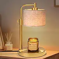 NITOWOLF Candle Warmer Lamp with Timer, Adjustable Height Candle Warmer Linen Candle Lamp Warmer for Jar Candles, House Warming Gifts Home Decor Gifts for Women (Gold)