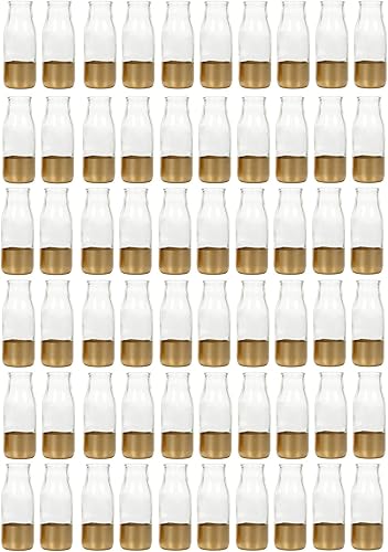 Miniatura 5 de Hosley Argea Loral Florero  Florero de cristal plateado, farol LED, 4.3 pulgadas de alto, jarrones ideales para centros de mesa, bodas, fiestas de