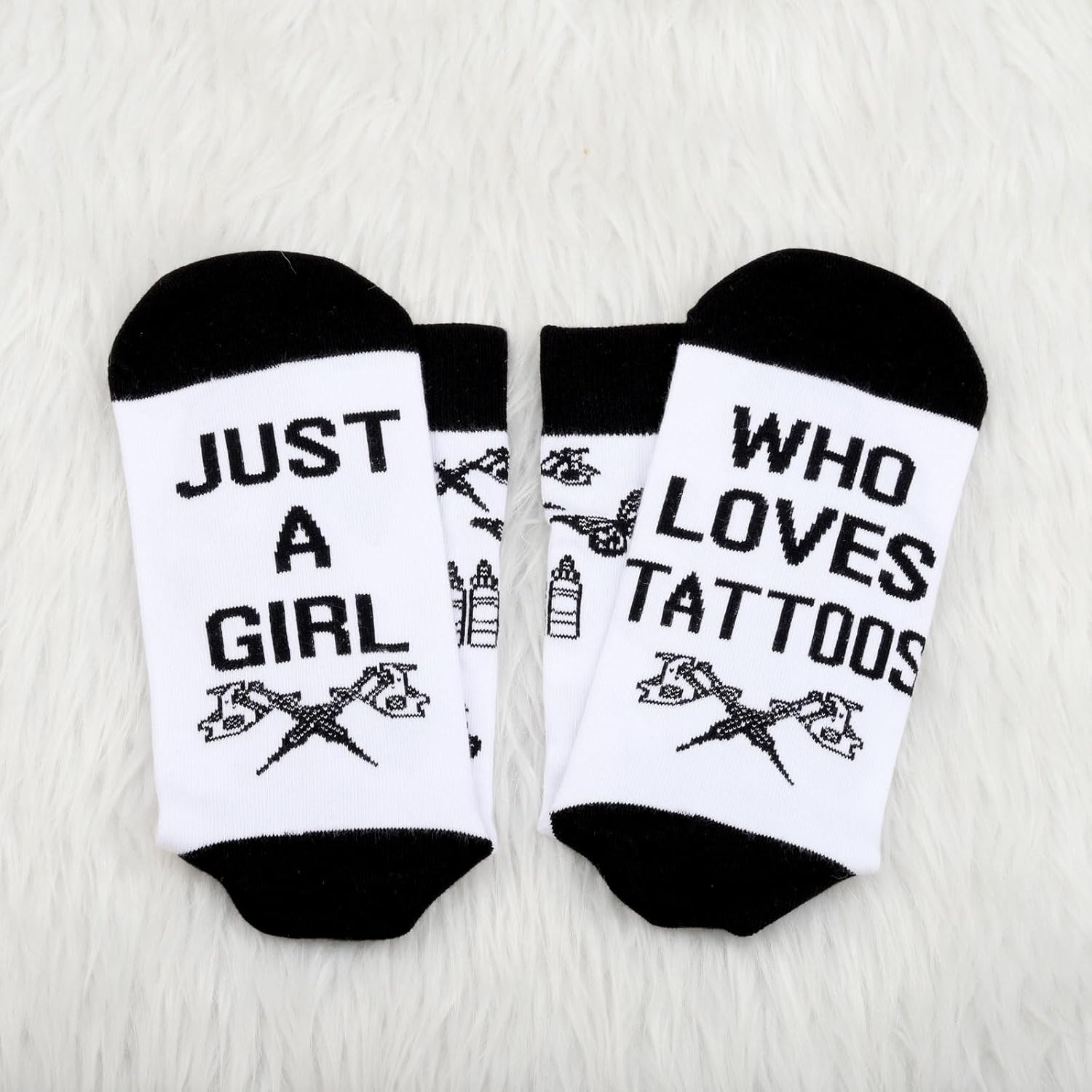PXTIDY 2 Pairs Tattoo Print Gift Socks - Tattoo Ideas Shop - Image 6