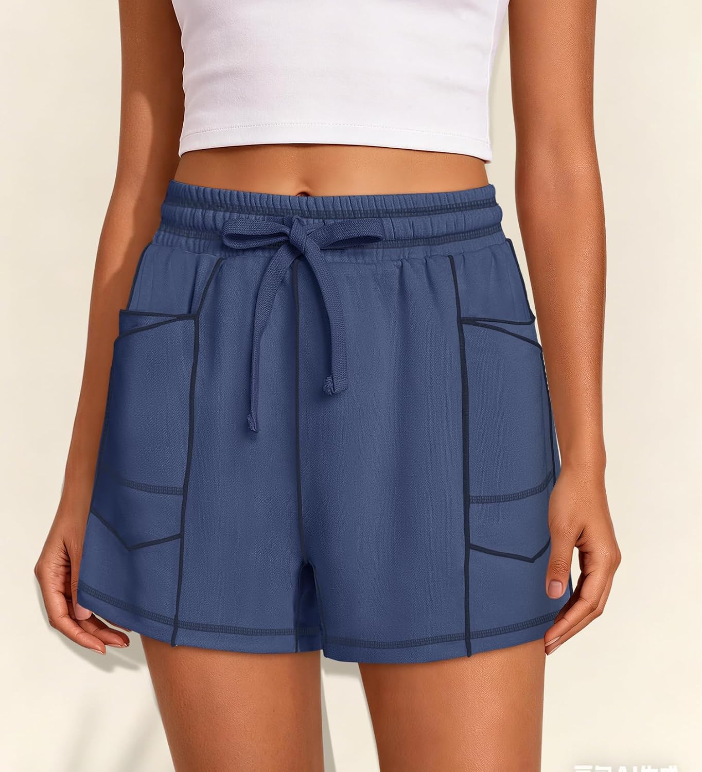 Panadila Baggy Sweat Shorts Womens Casual Terry Drawstring High Waisted Shorts with Pockets Summer Lounge SweatShorts