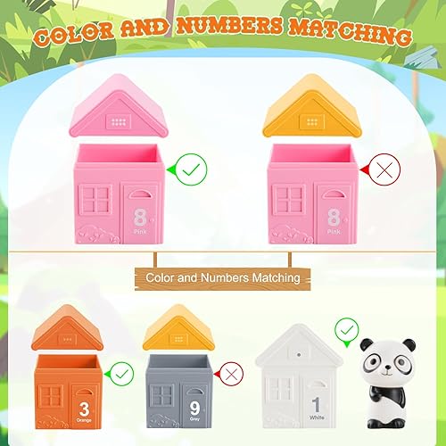 Miniatura 6 de Juguete de aprendizaje para niños pequeños de 1, 2 y 3 años, 20 marionetas de dedos de animales del bosque, conteo Montessori, juegos de motor fino