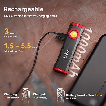 lexall E5 EDC Flashlight with 365nm UV, 1300LM Rechargeable Pocket Light