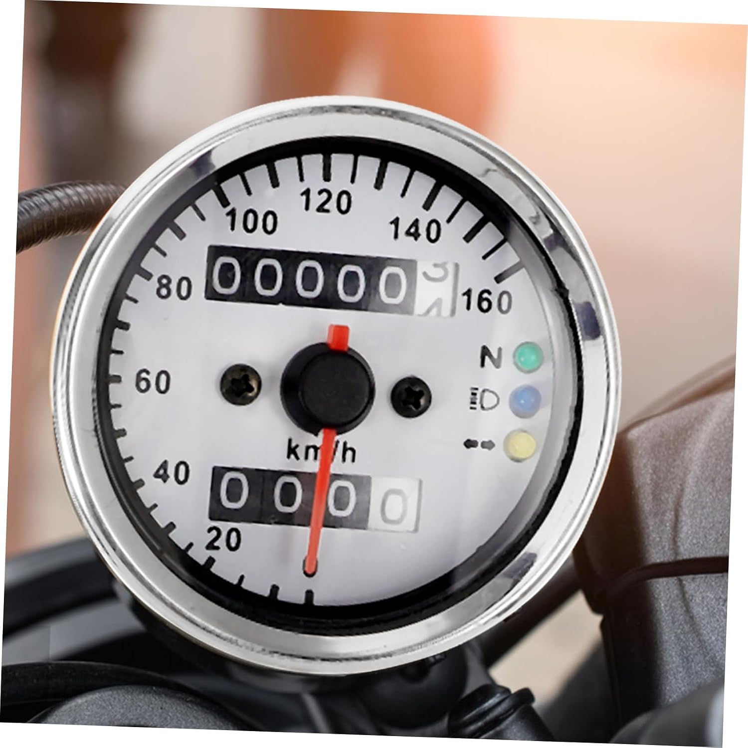 Alipis Motorcycle Dual Speedometer Gauge Led Display Vintage Style Instrument for Accurate Readings Material Easy to Install for Motorbike Enthusiasts