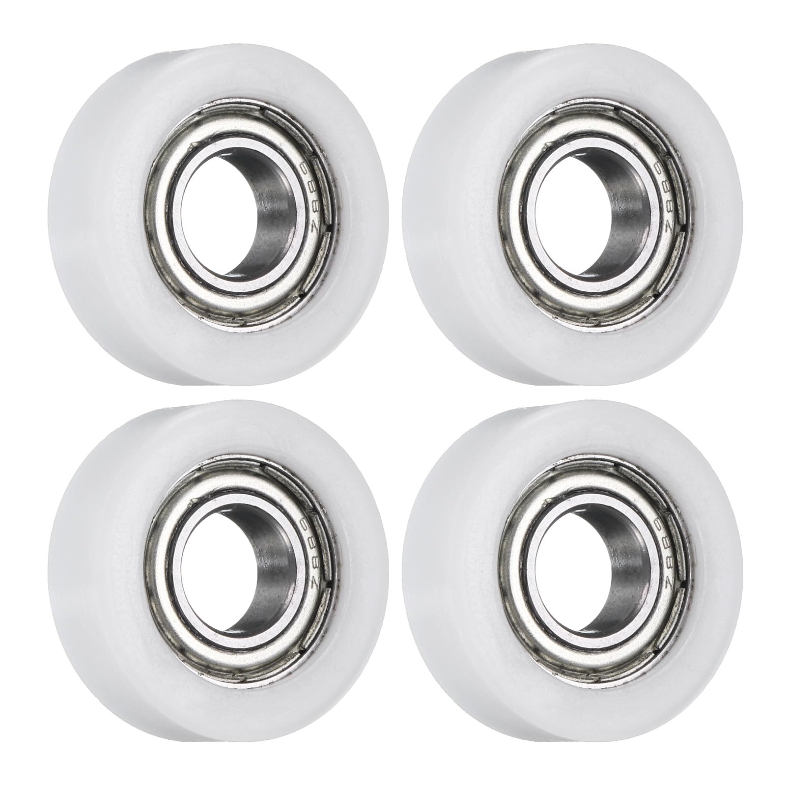 QUARKZMAN 4Pcs Roulement à Billes Guide 8 x 22 x 7mm Double Blindé Roulements à Rouleaux POM, Poulie Plate pour Meubles, Accessoires de Quincaillerie, Blanc