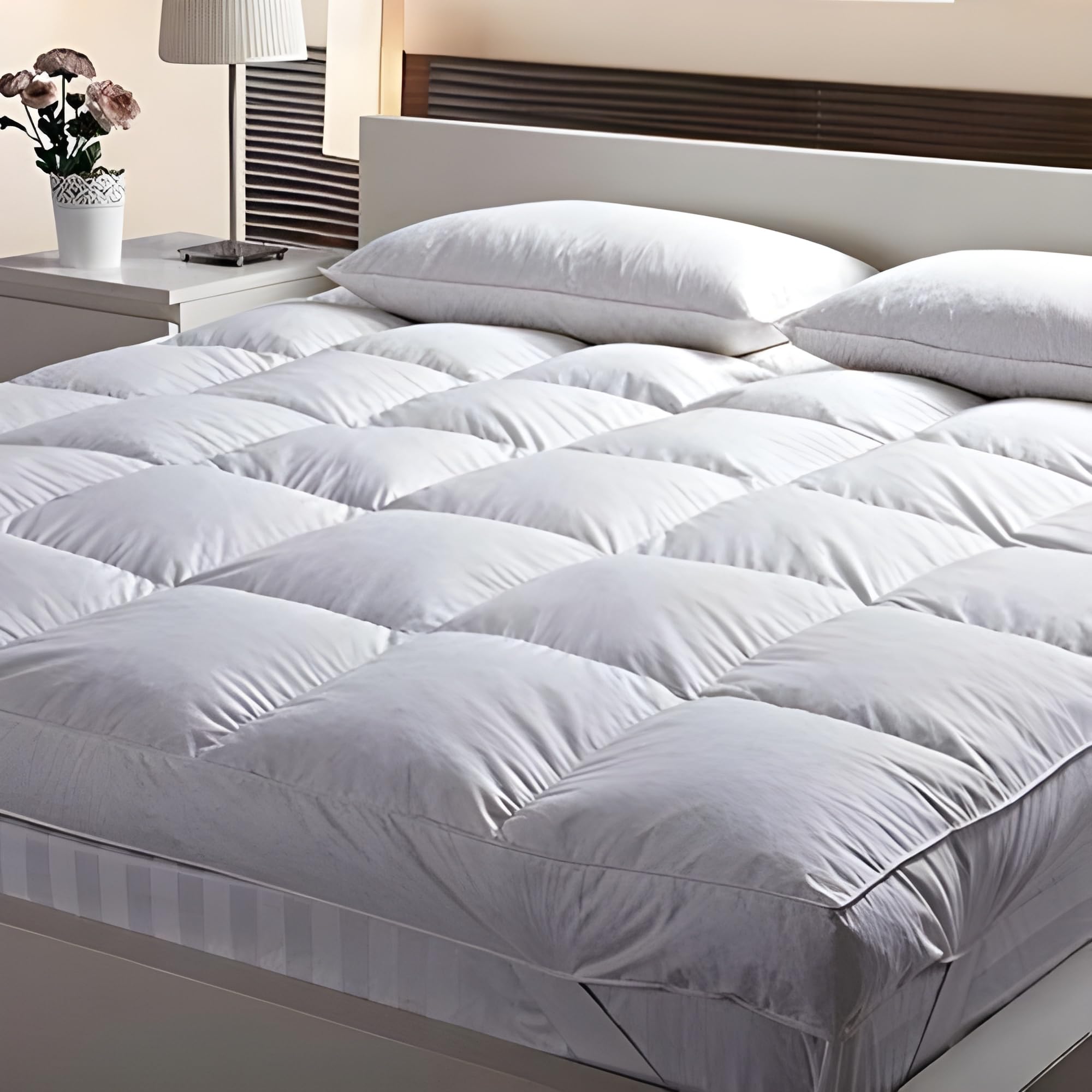 4000 GSM Extra Thick Mattress Topper 72 inch × 84 inch | Ultra Plush Soft Bed Topper for Comfort & Back Support | Breathable, Hypoallergenic, Hotel-Quality Cushioning-image-23