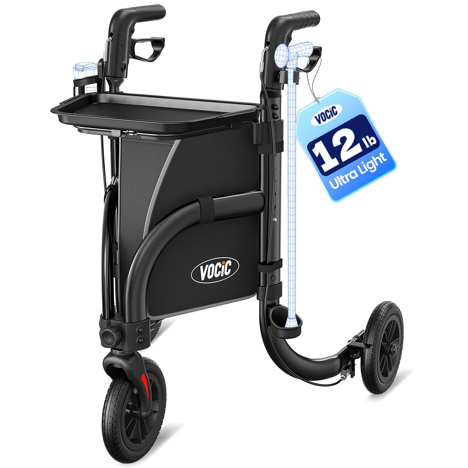 Amazon.com: VOCIC 3 Wheel Walkers for Seniors,Z25 Pro Foldable