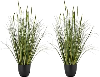 VEVOR Artificial Grass Plant, 2 Pack 35 inch Cattail Grass in Pot, Premium PVC Faux Fake Greenery...