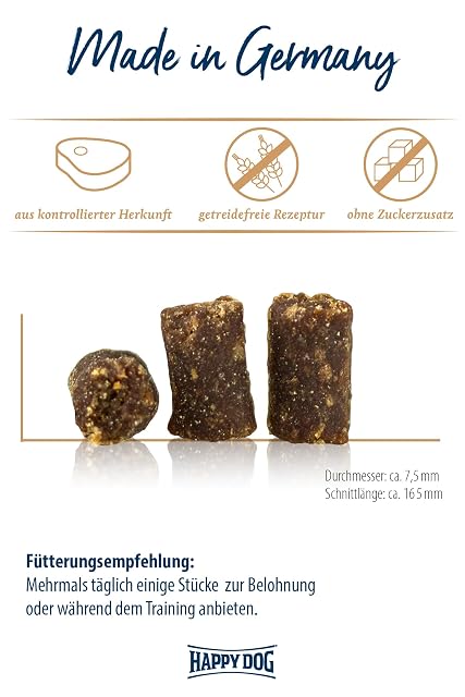 Foto 3 de 6 de Happy Dog 60701 - Meat Snack Allgäu - Golosina para Perros sensibles de Carne de Vacuno Seca