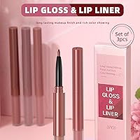 Vista 6 de 3 lápices labiales líquidos mate, lápiz labial mate, lápiz labial impermeable, manchas de labios de larga duración, juego de regalo de brillo