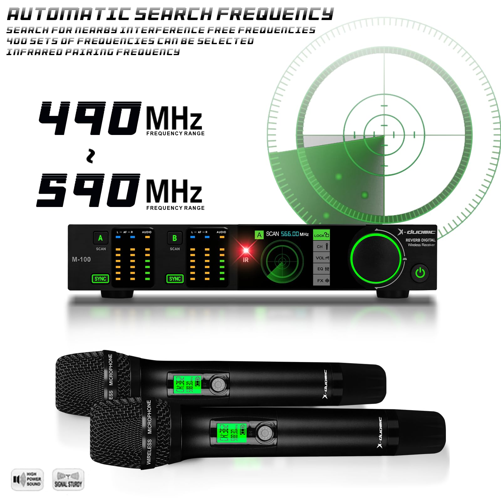 Amazon.com: X-DUOMIC M100 Professional UHF Wireless Microphones