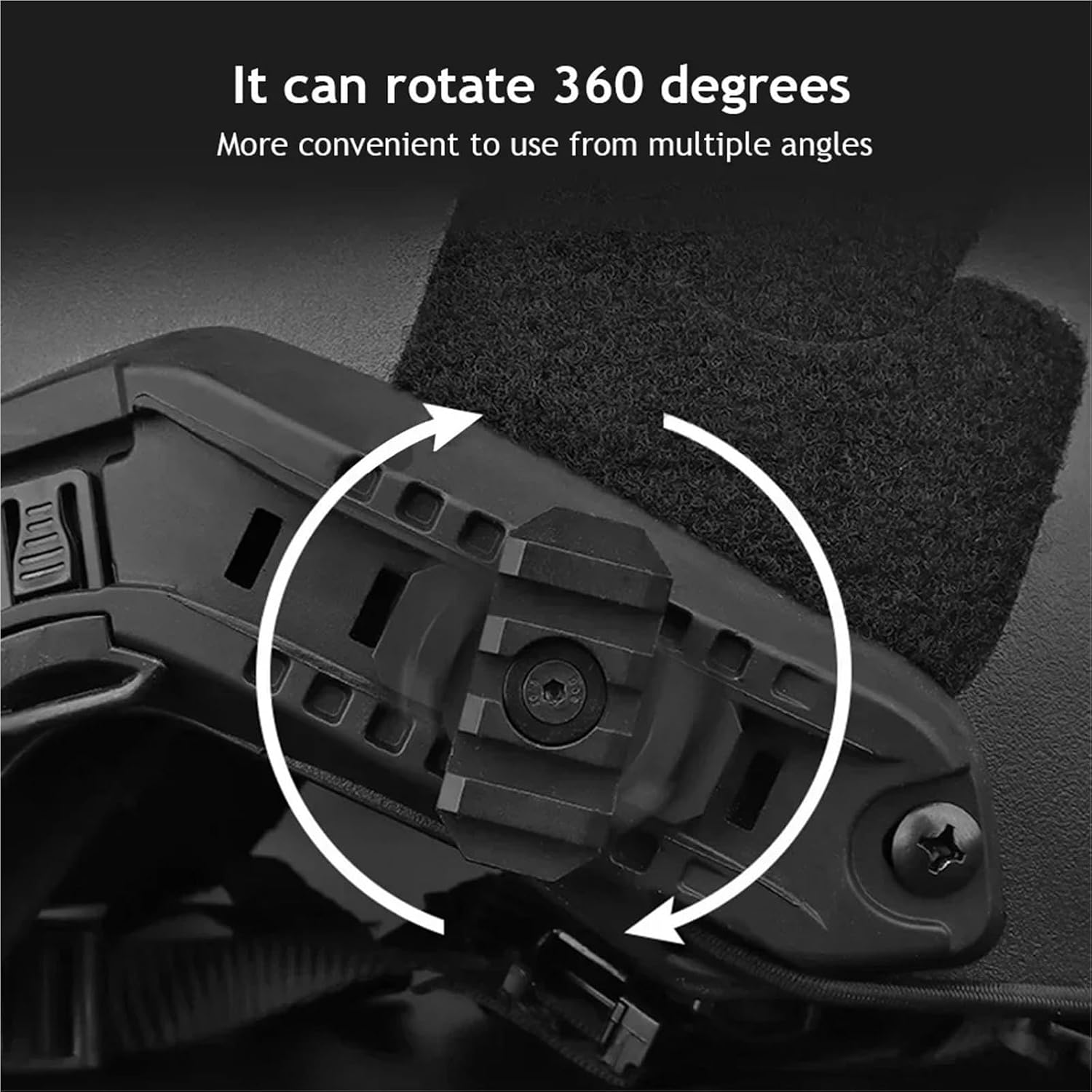 2pcs Tactical Helmet Side Rail Adapter Adjustable 360 Degrees ARC Guide Rotation for Airsoft Fast Helmet 19mm Picatinny